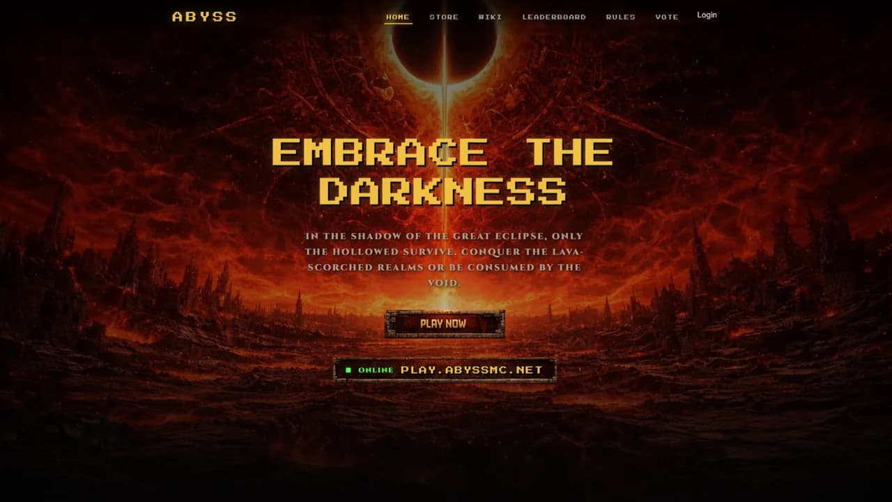 Abyss Minecraft Website Template - screenshot 1