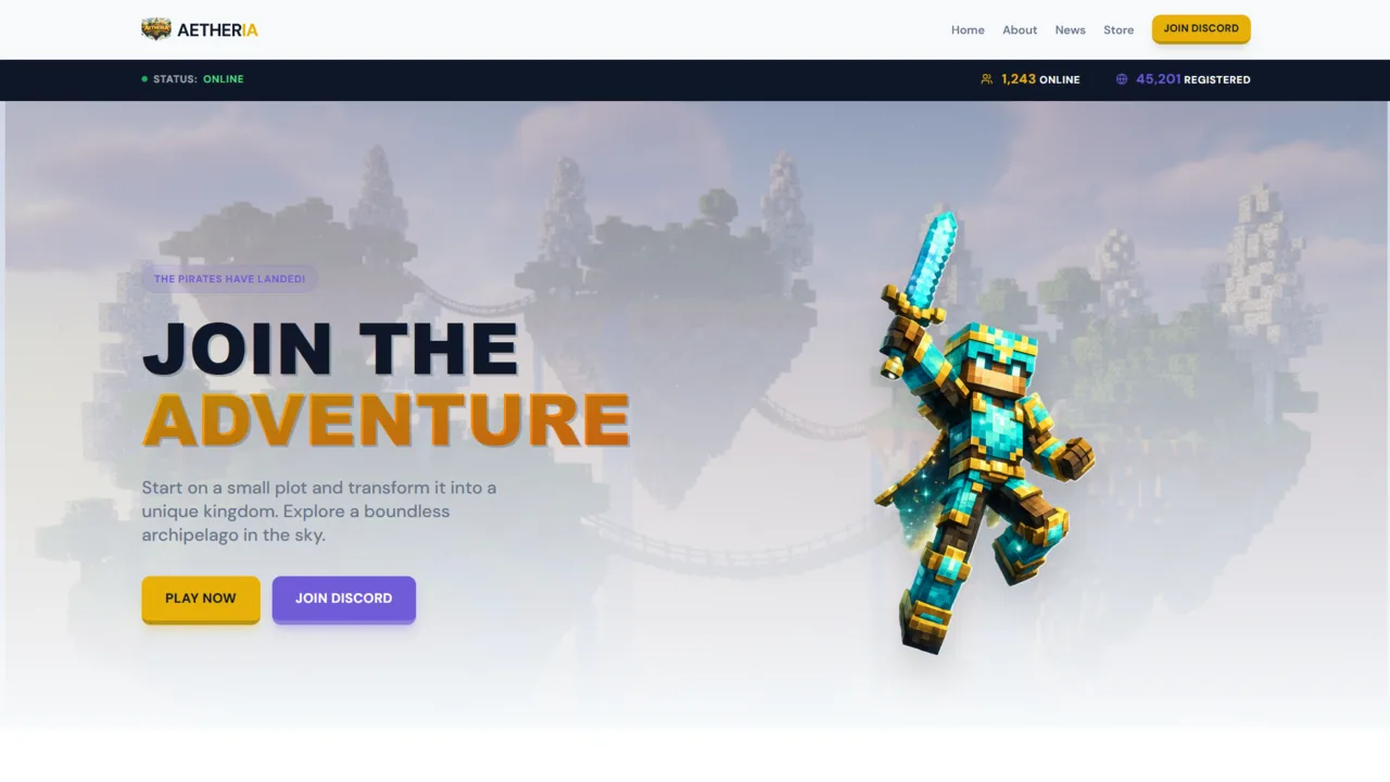 Minecraft Website Prototype 01 - screenshot 1