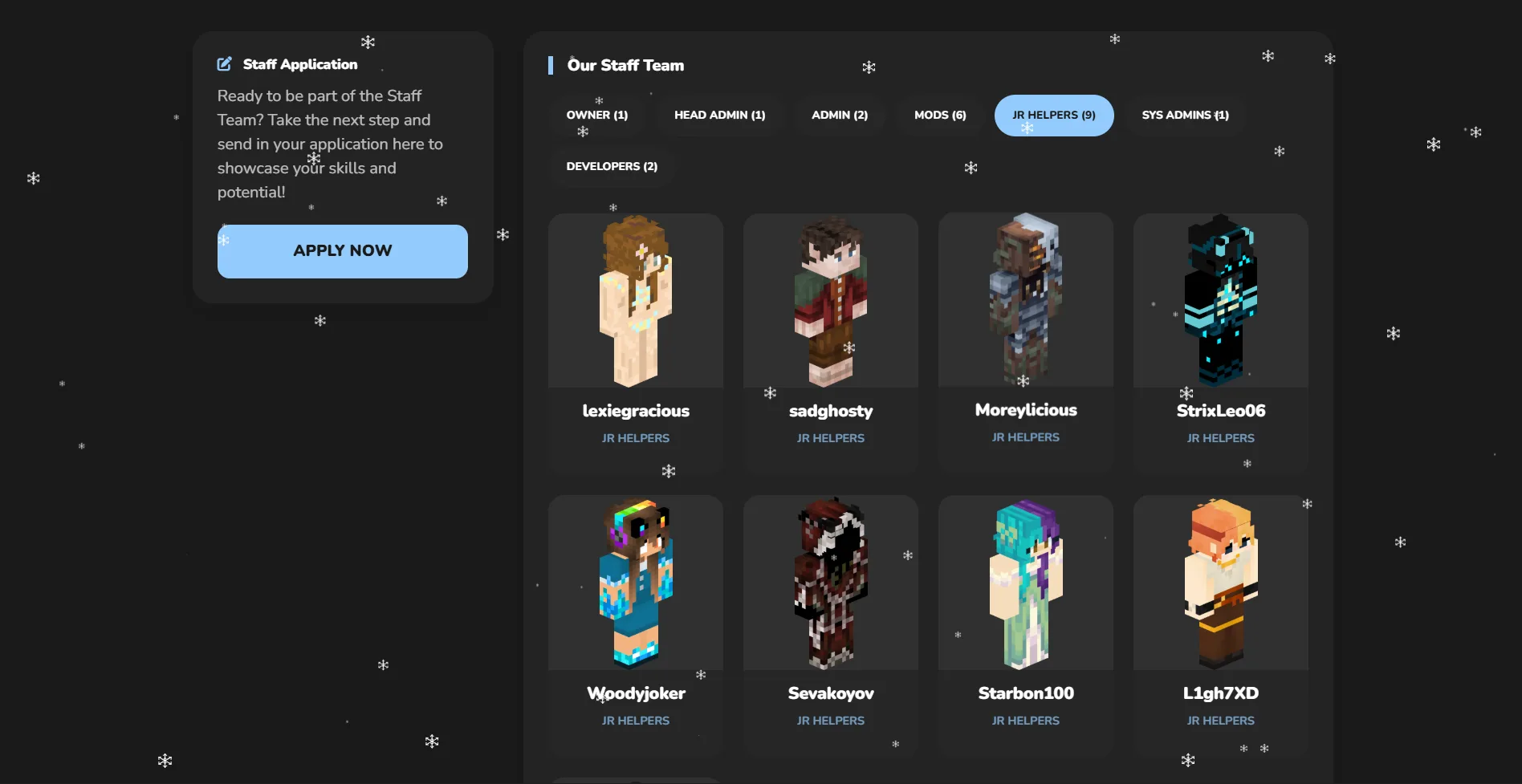 Wintercrest MC Website - screenshot 3